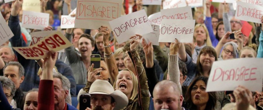 Republican lawmakers reluctant to hold town halls meetings due to hostile crowds.