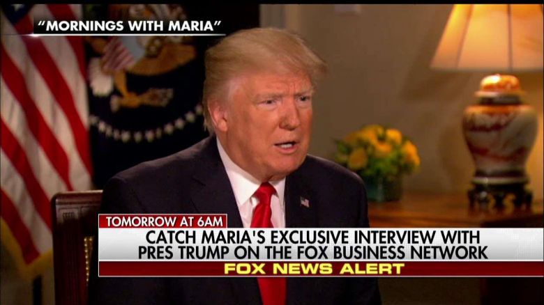 Trump talks cake, dinner with Chinese President, and firing missiles at the wrong country during Fox Business interview.
